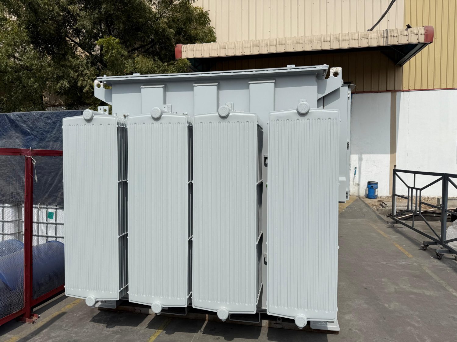 Transformer fitted with Triveni radiator banks at the Naini facility